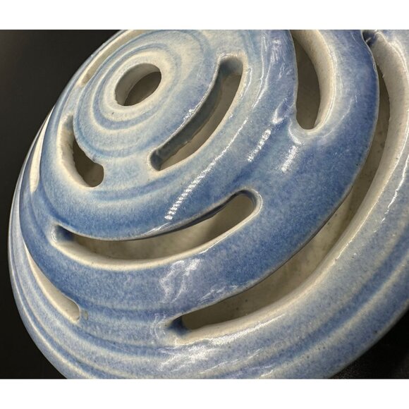 Vintage Art Pottery Flower Frog Arranger JC Dryden Signed MCM Hot Springs Ark - Picture 7 of 10